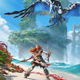 The cover art for Horizon Forbidden West, featuring the protagonist Aloy and a robotic bird.